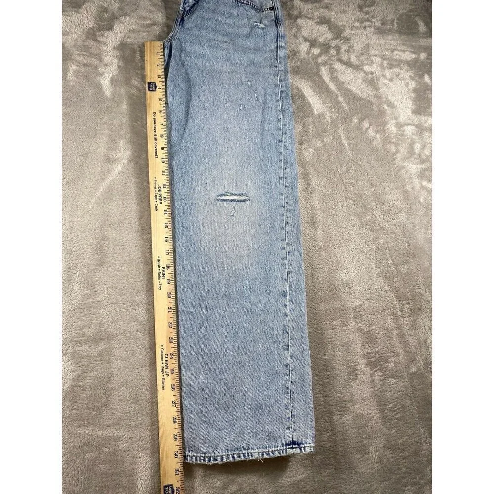 GAP Kids ‘90s Loose Fit Jeans - Size 18 - Light Wash Distressed Denim